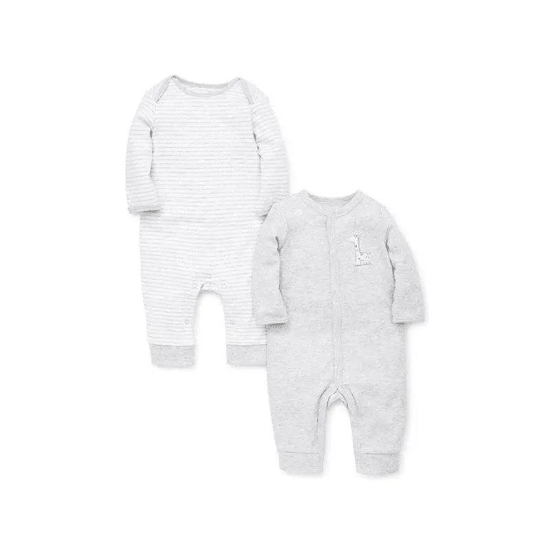 Little Me - Giraffe 2 Pack Coverall, Grey