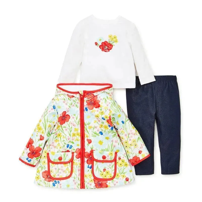 Little Me Jackets & Outerwear Bright Floral Jacket Set, Multicolor - Image 3
