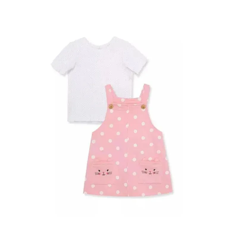 Little Me Kitty Knit Jumper Set - Pink