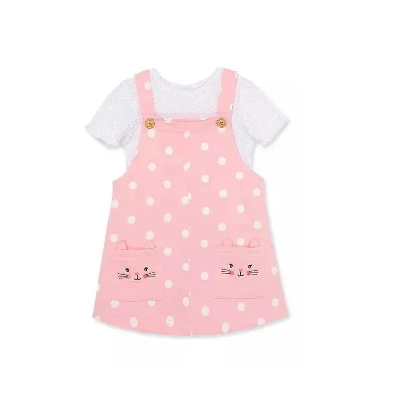Little Me Kitty Knit Jumper Set - Pink - Image 2