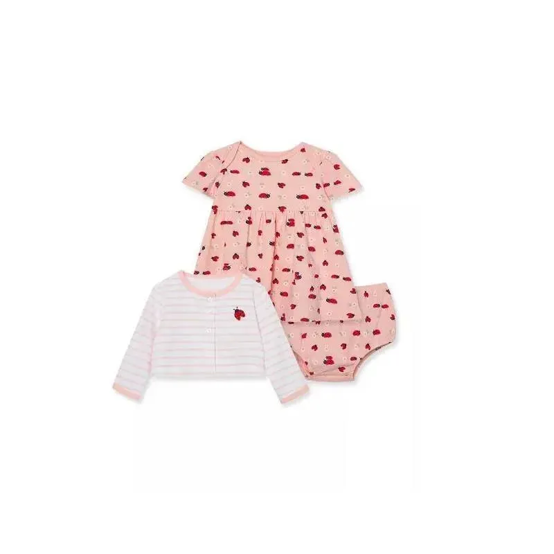 Little Me Ladybug Dress Set - Pink