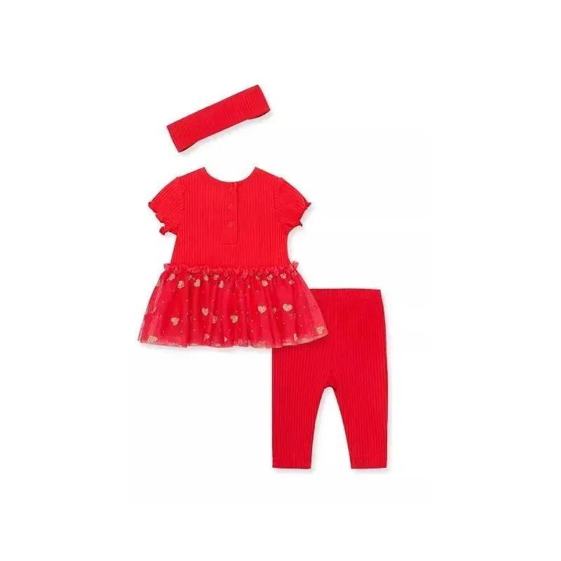 Little Me Love Tutu Set - Red - Image 2