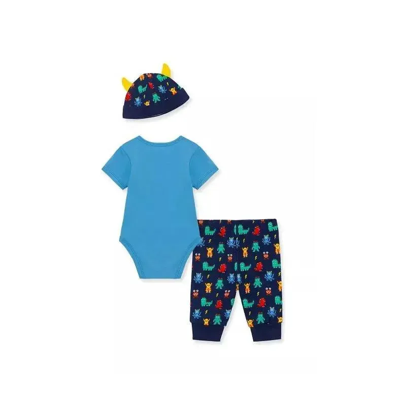 Little Me Monster Bodysuit Set - Blue - Image 7