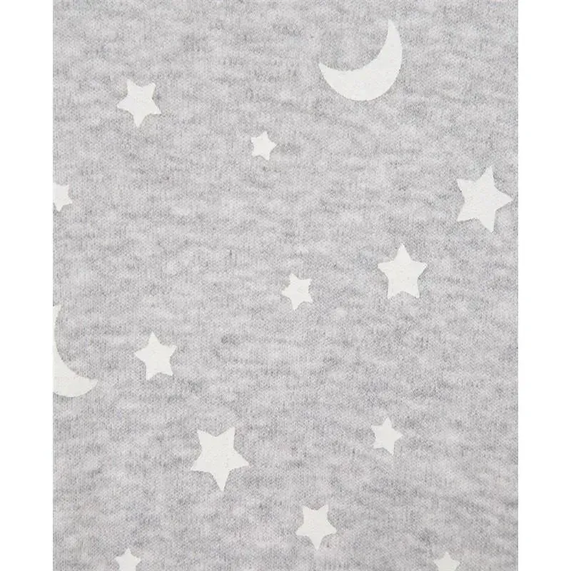 Little Me - Moon & Stars Footie, Grey - Image 2