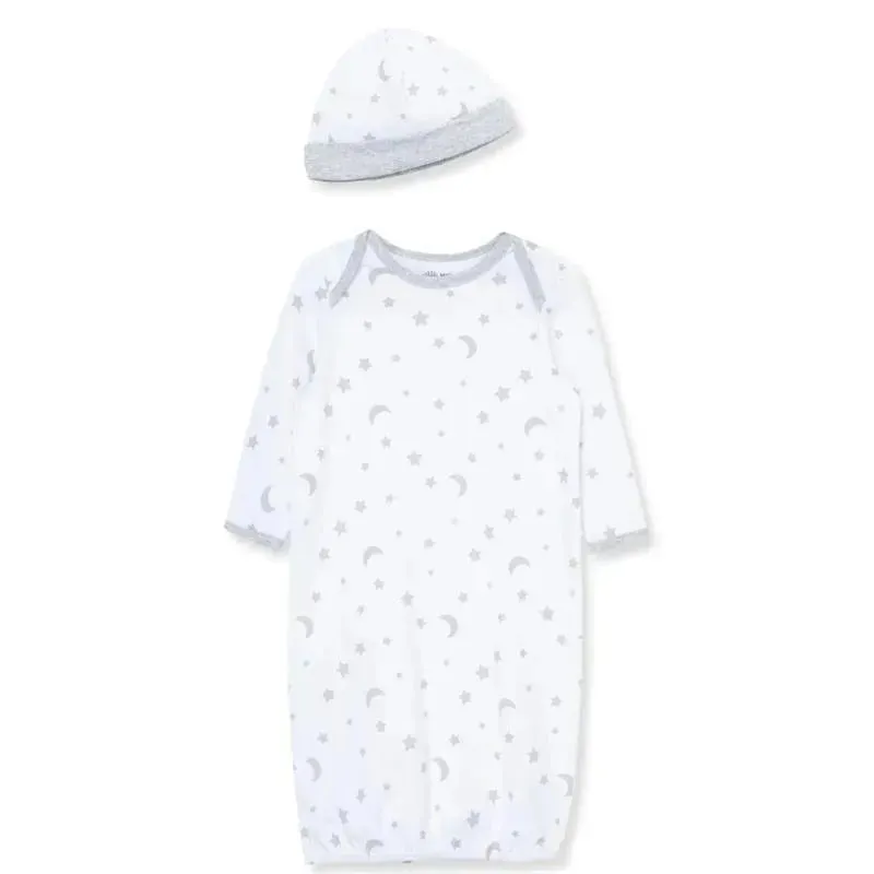 Little Me - Moon& Stars Gown, Grey