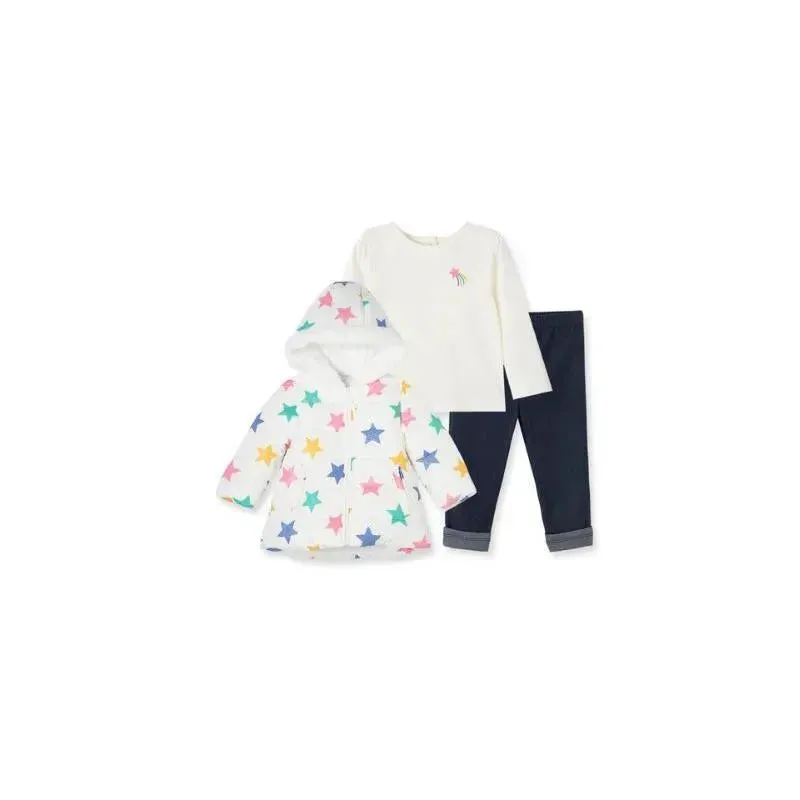 Little Me - Multi Star Toddler Jacket Set, Ivory - Image 3