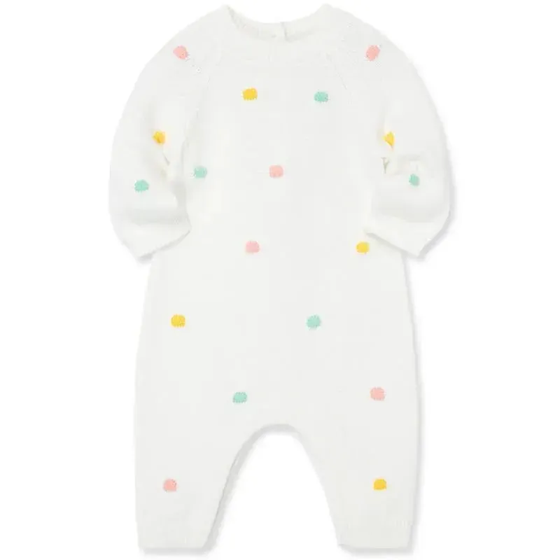 Little Me - Pastel Dots Coverall, Ivory