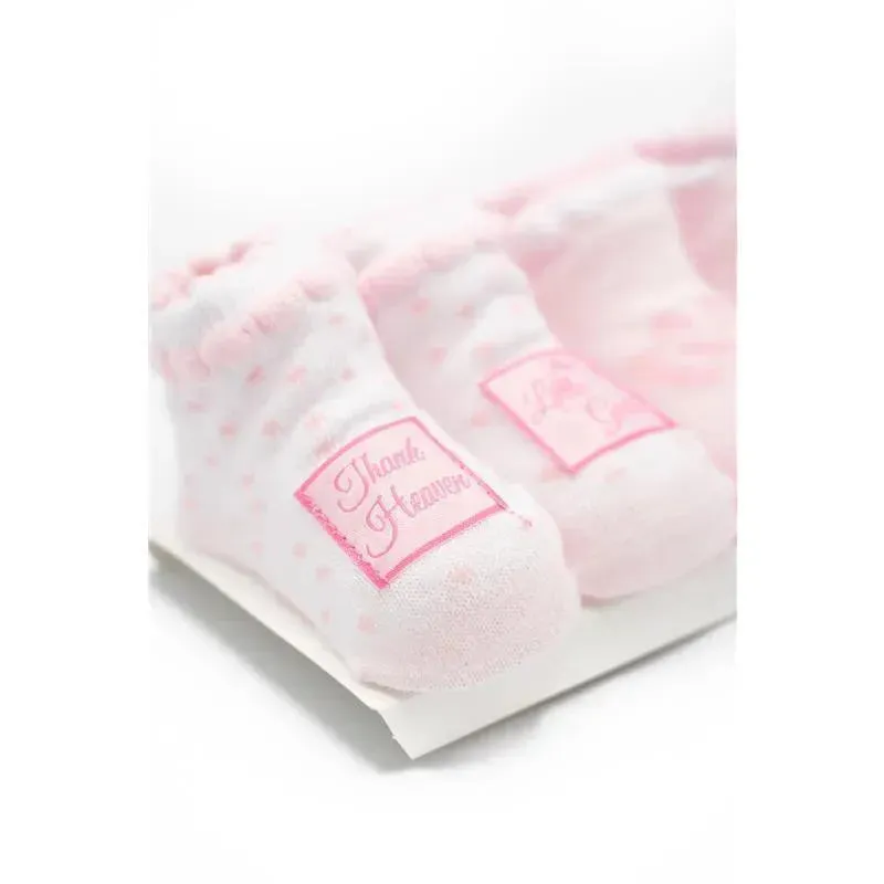 Little Me Pink 2 Pairs Baby Booties For Girls - Image 2