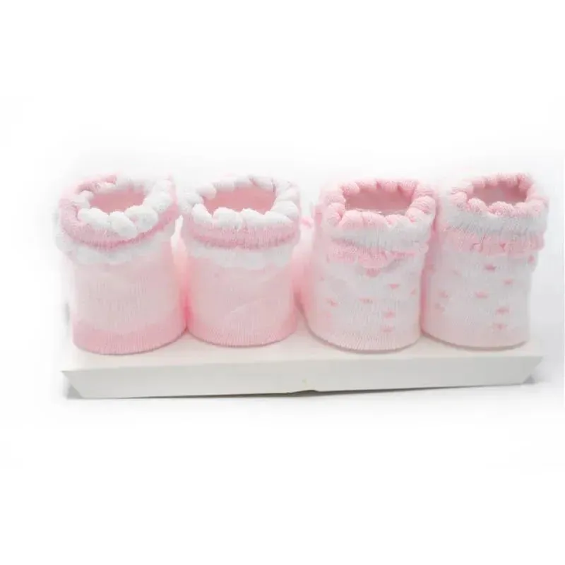 Little Me Pink 2 Pairs Baby Booties For Girls - Image 4