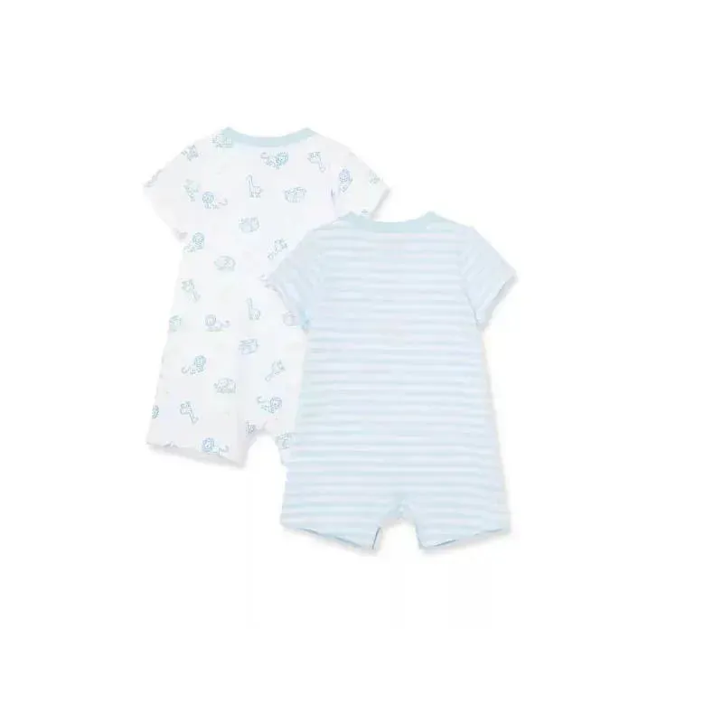 Little Me Safari 2Pk Rompers - Blue - Image 2