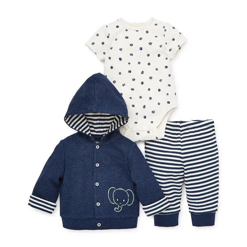 Little Me - Safari Cardigan Set, Blue - Image 2