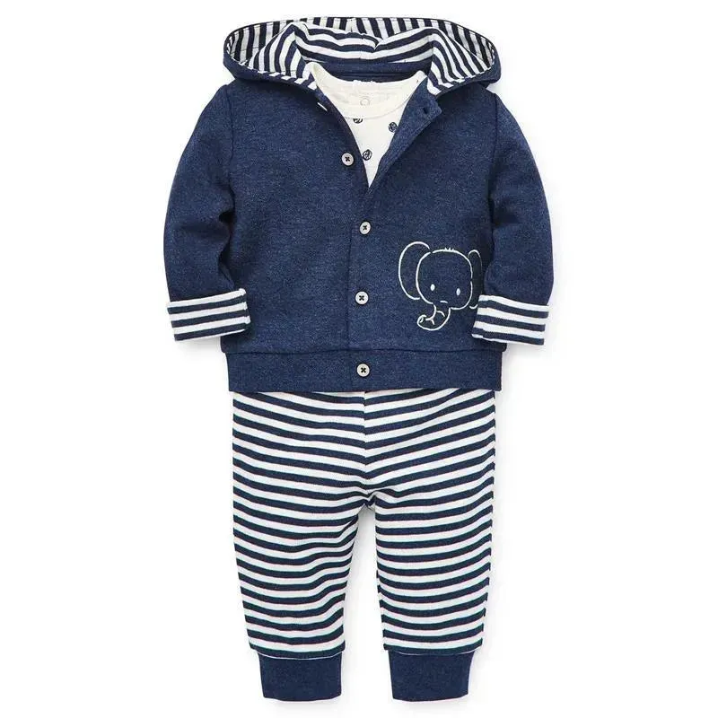 Little Me - Safari Cardigan Set, Blue - Image 3