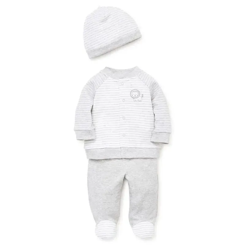 Little Me Safari Dreams Take-Me-Home Cardigan Set - Grey - Image 2