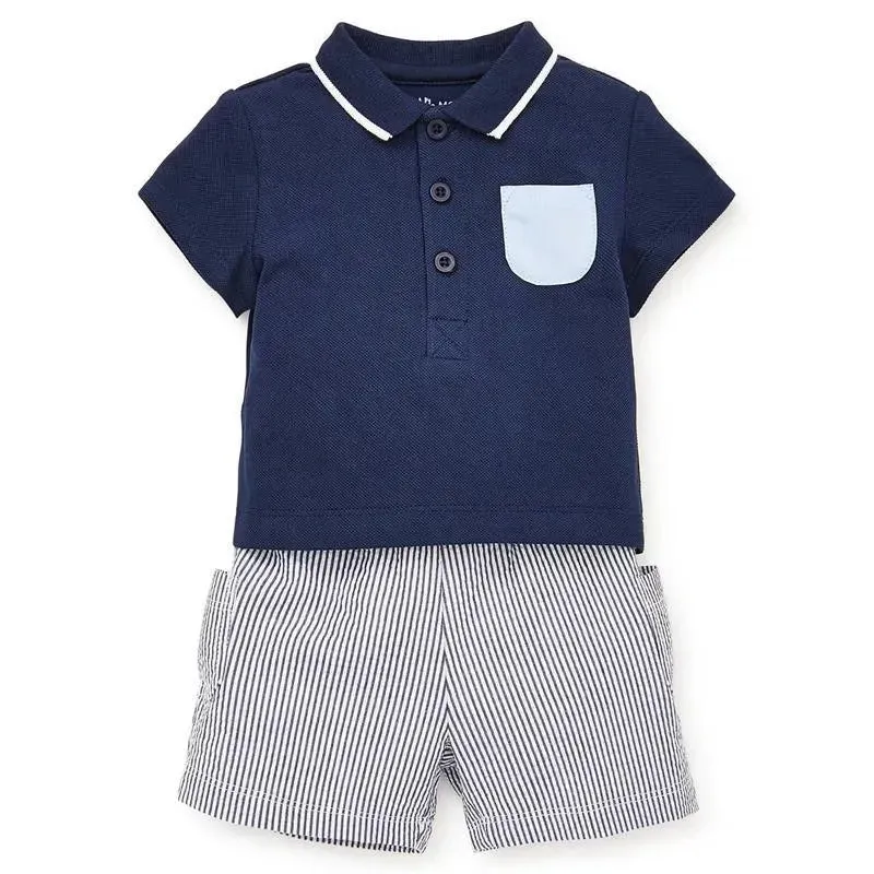 Little Me Sailing Short Set - Blue - Image 2