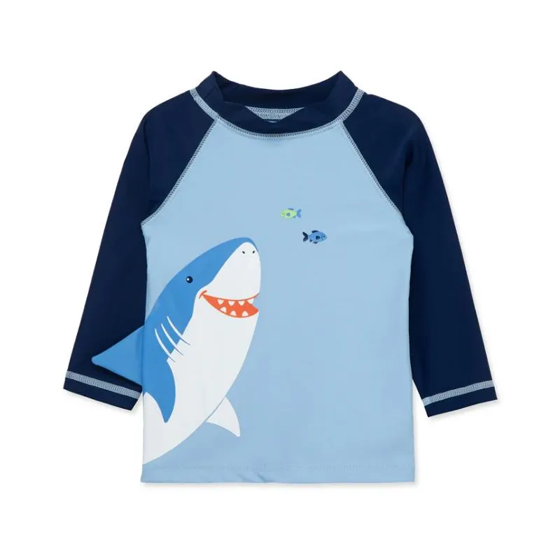 Little Me - Shark Long Sleeve Rashguard, Blue