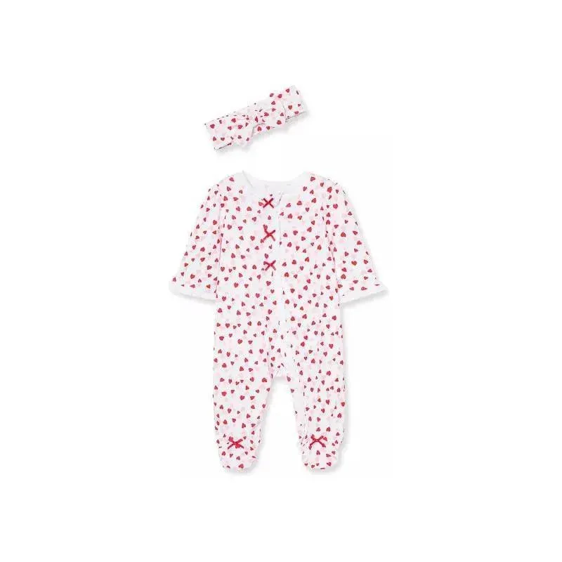 Little Me Valentine Footie with Headband