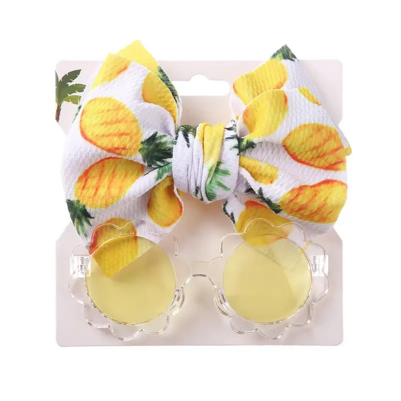 Little Trendy - Baby Girl Summer Sea Sunglasses And Floral Headband Set, Color 1