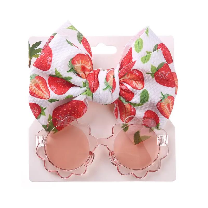 Little Trendy - Baby Girl Summer Sea Sunglasses And Floral Headband Set, Color 3