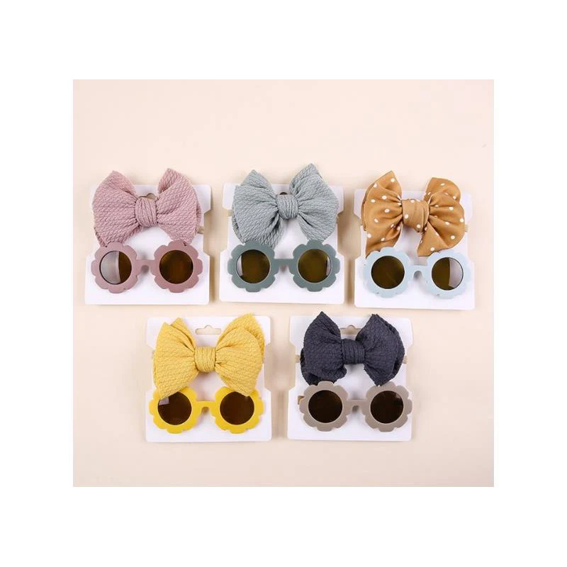 Little Trendy - Baby Sunglasses And Headband Set, Yellow - Image 2