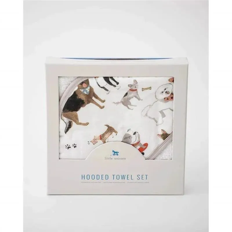 Little Unicorn - Cotton Hooded Towel Big Kid, Woof - Image 7