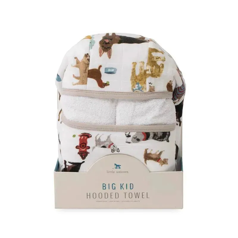 Little Unicorn - Cotton Hooded Towel Big Kid, Woof - Image 8