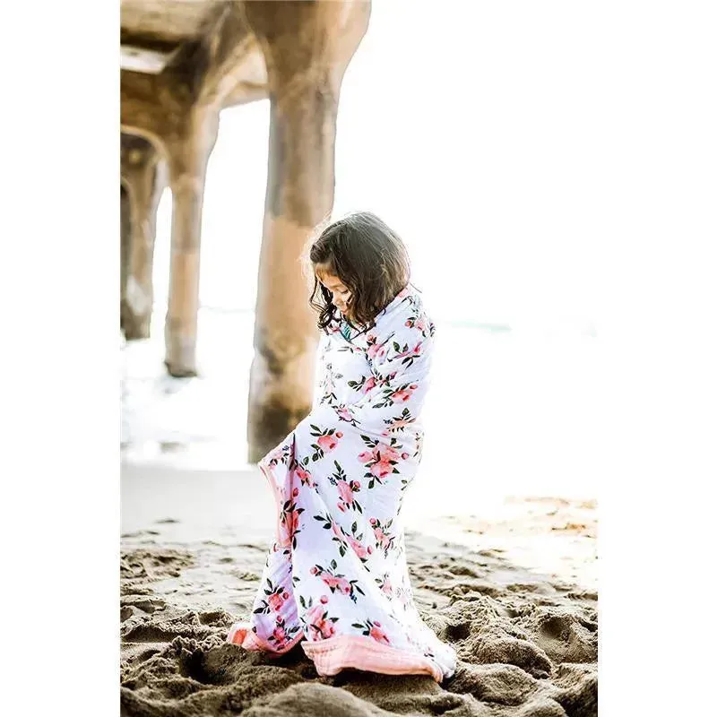 Little Unicorn - Cotton Hooded Towel & Wash Cloth, Watercolor Roses - Image 5