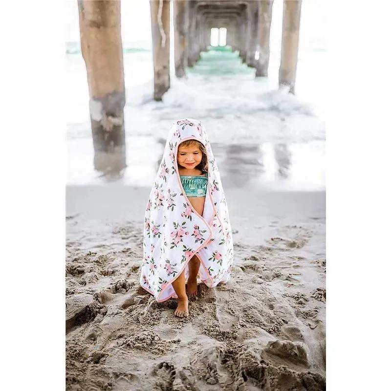 Little Unicorn - Cotton Hooded Towel & Wash Cloth, Watercolor Roses - Image 6
