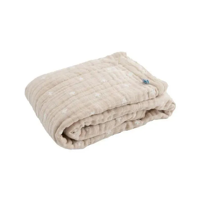 Little Unicorn - Cotton Muslin Baby Quilt, Taupe Cross