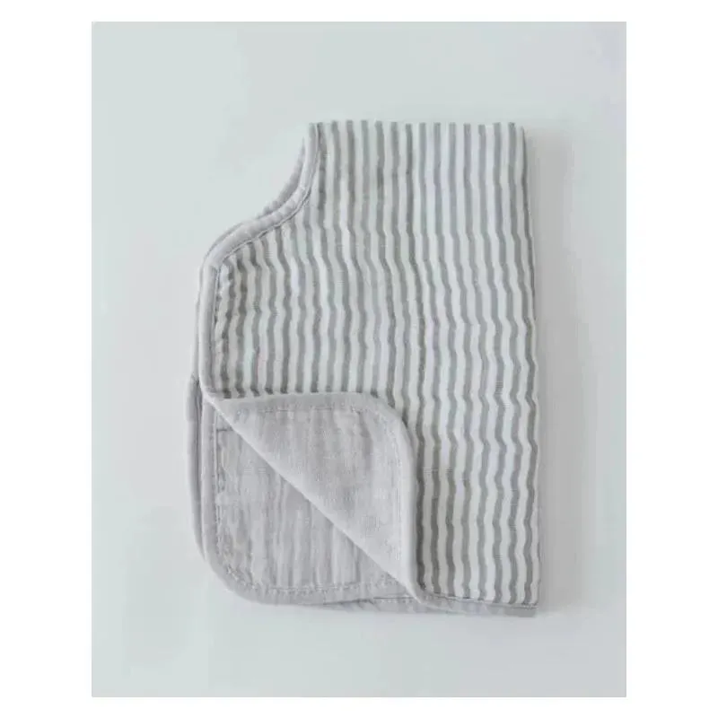 Little Unicorn - Cotton Muslin Burp Cloth, Grey Stripe - Image 2
