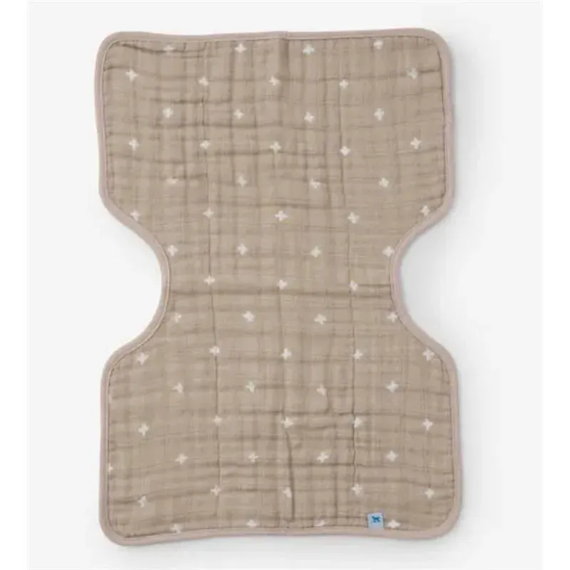 Little Unicorn - Cotton Muslin Burp Cloth, Taupe Cross