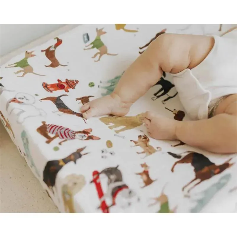 Little Unicorn Cotton Muslin Changing Pad Cover - Woof - Image 4