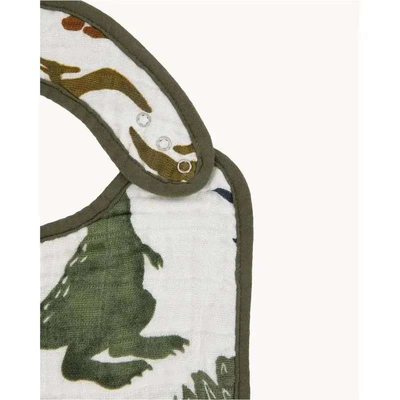 Little Unicorn Cotton Muslin Classic Bib 3 Pack - Dino Friends - Image 6