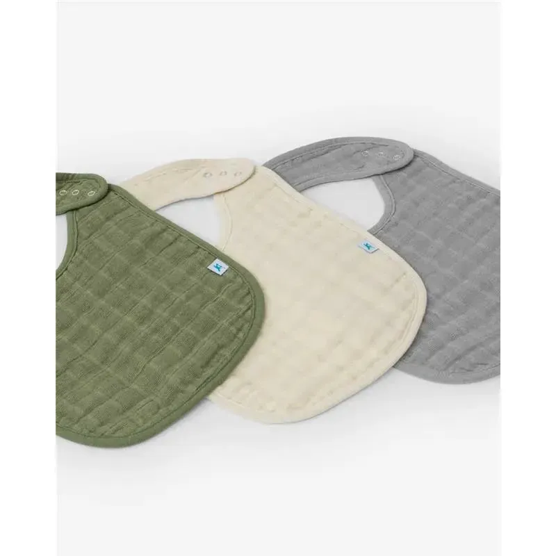 Little Unicorn Cotton Muslin Classic Bib 3 Pack- Fern - Image 11