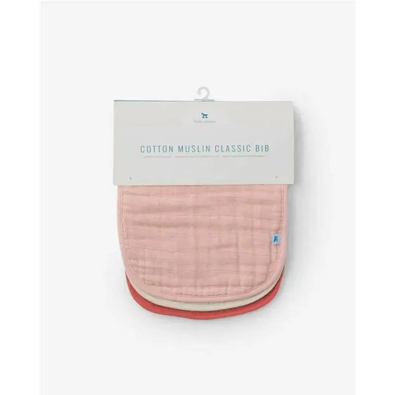 Little Unicorn Cotton Muslin Classic Bib 3 Pack - Rose Petal - Image 2