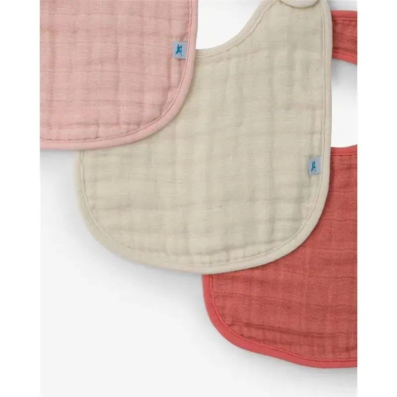 Little Unicorn Cotton Muslin Classic Bib 3 Pack - Rose Petal - Image 3
