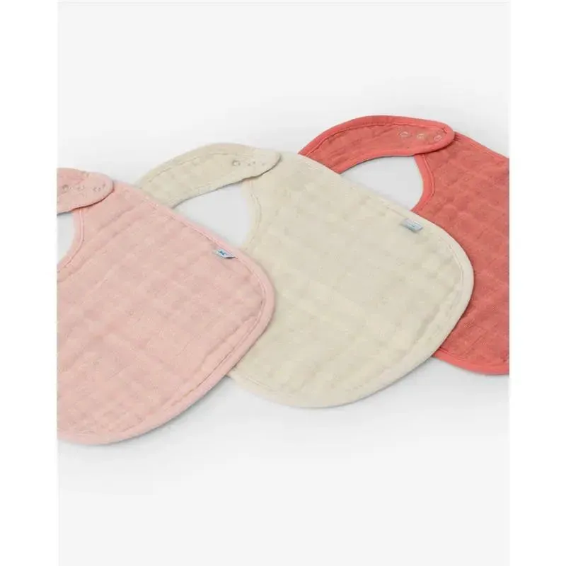 Little Unicorn Cotton Muslin Classic Bib 3 Pack - Rose Petal - Image 4