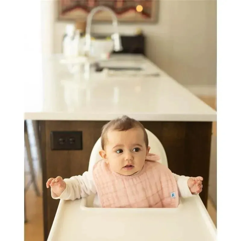 Little Unicorn Cotton Muslin Classic Bib 3 Pack - Rose Petal - Image 5