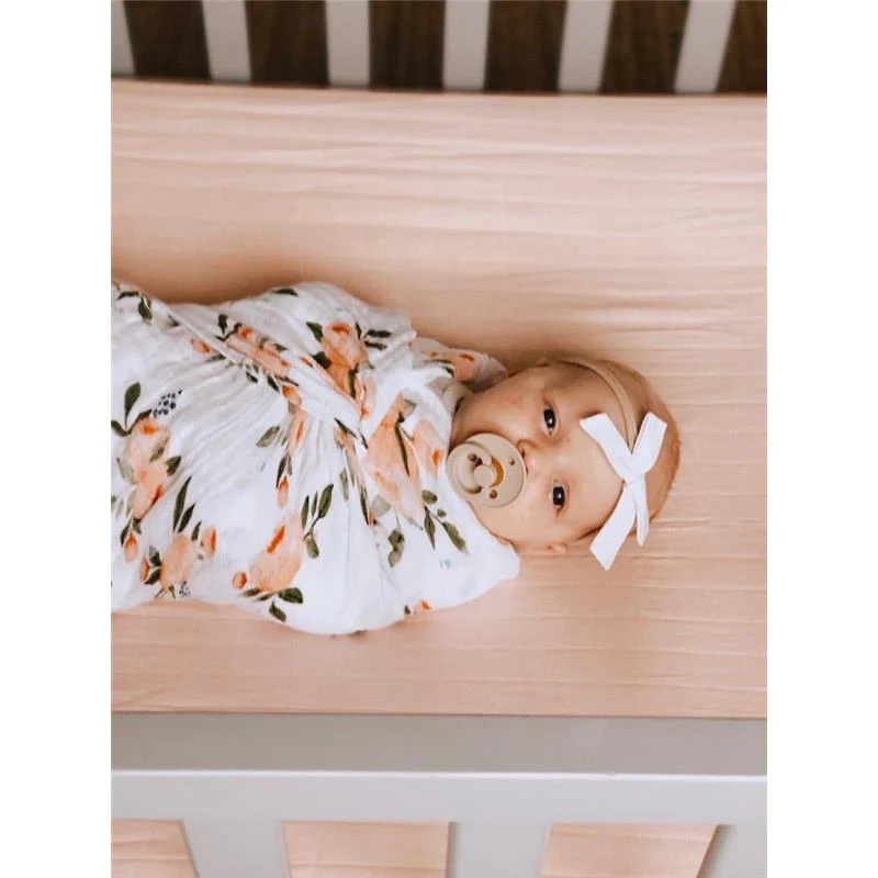 Little Unicorn Cotton Muslin Crib Sheet - Rose Petal - Image 5