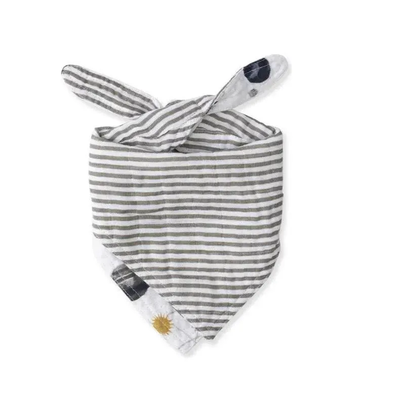 Little Unicorn - Cotton Muslin Reversible Bandana Bib, Planetary - Image 2