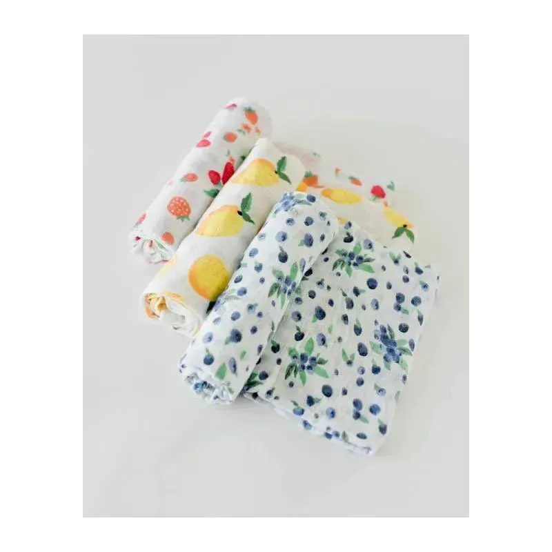 Little Unicorn - Cotton Muslin Swaddle 3 Pack, Berry Lemonade - Image 4