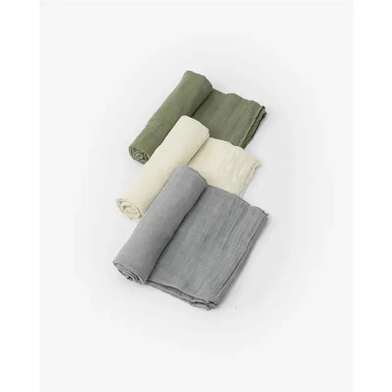 Little Unicorn Cotton Muslin Swaddle 3 Pack Fern - Image 4