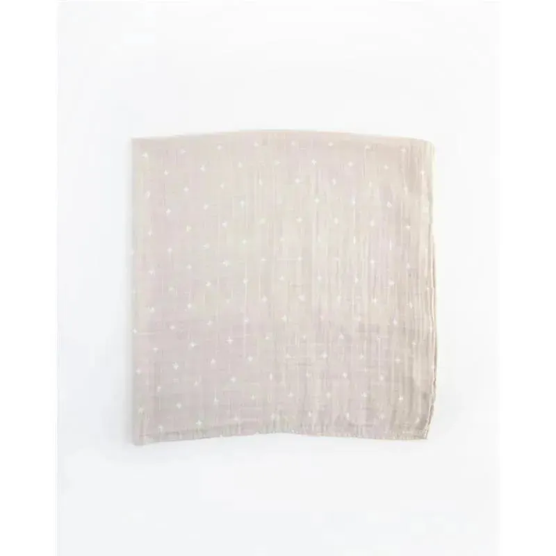 Little Unicorn Cotton Muslin Swaddle Blanket Single - Taupe Cross - Image 4