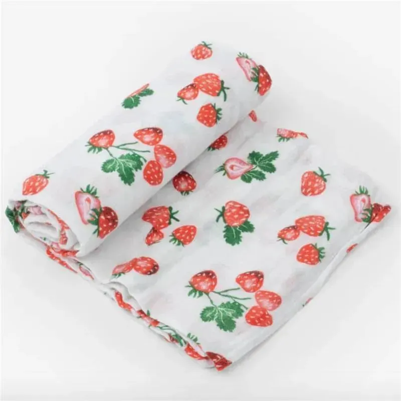 Little Unicorn Cotton Muslin Swaddle Blanket Strawberry Patch