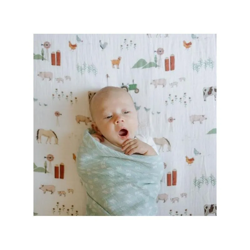 Little Unicorn - Cotton Muslin Swaddle Single, Misty Field - Image 3