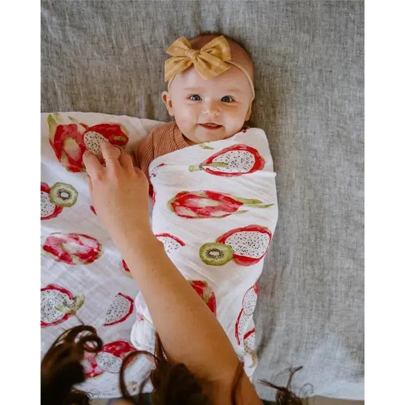 Little Unicorn Cotton Muslin Swaddle Blanket Single - Pitaya - Image 6