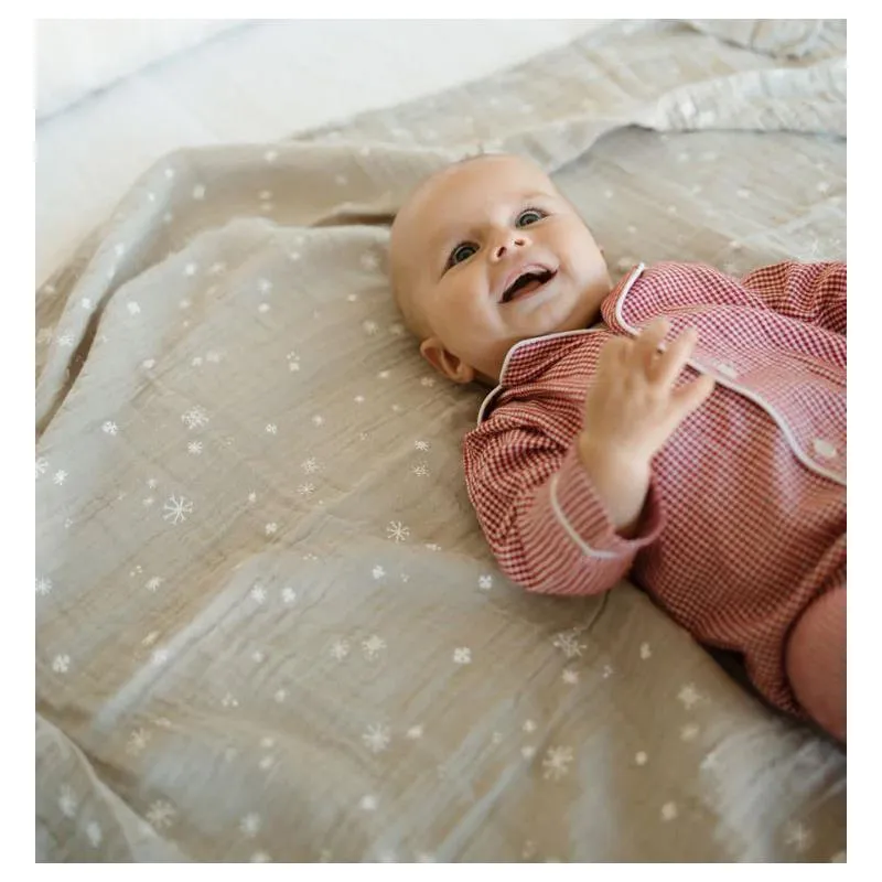 Little Unicorn - Cotton Muslin Swaddle Single, Snow Flurries - Image 2