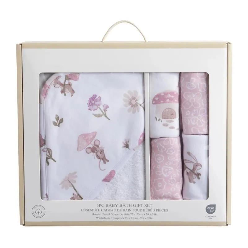 Living Textiles - 5Pc Bath Gift Set,- Mushroom House - Image 2