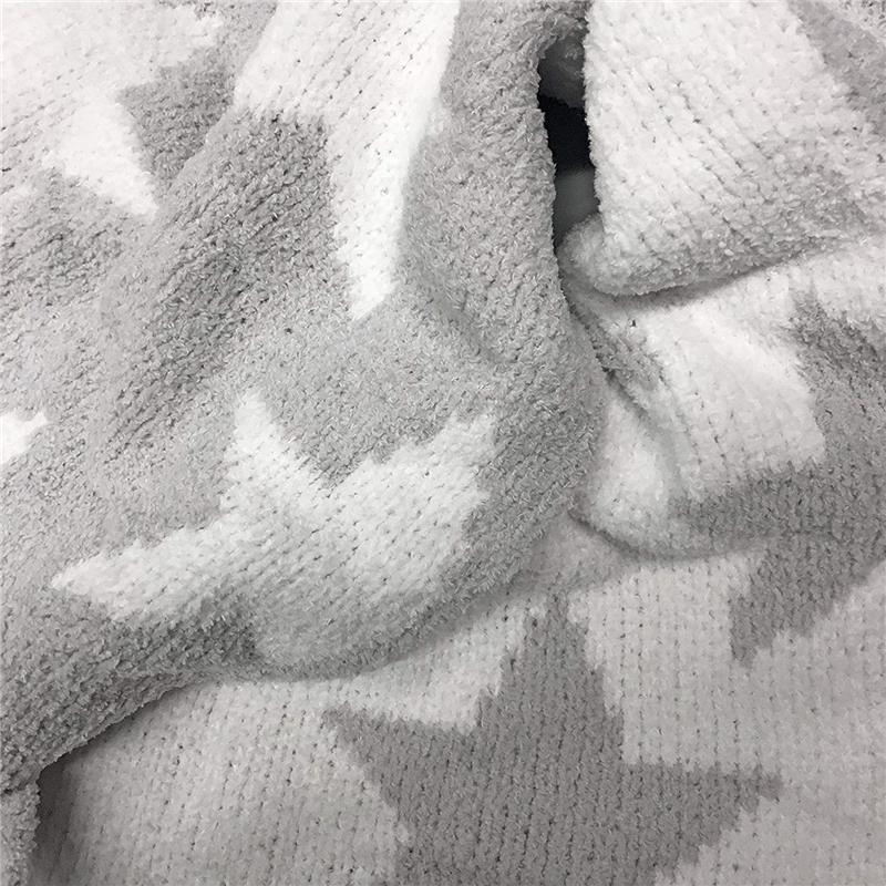 Living Textiles Chenille Baby Blanket - Grey Stars - Image 3