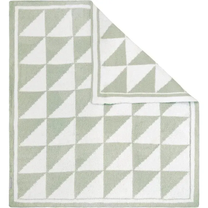 Living Textiles - Chenille Baby Blanket, Triangle Ultra Soft, Thick, and Versatile, Sage