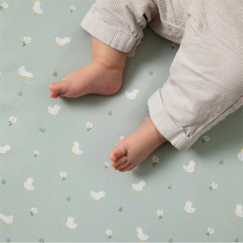 Living Textiles - Cotton Jersey Fitted Sheet Little Geese - Image 2